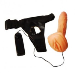 Strap On - Vibrating with Attached Vagina-products of delhisextoystore