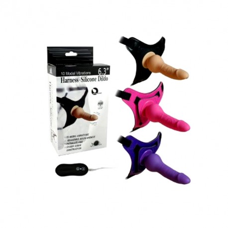 10 Vibrating Modes Strap on Harness Silicone Strap on dildo-product of delhisextoystore
