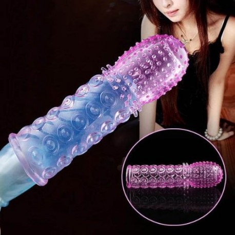 Crystal Condom Penis Extension Sleeve G-spot Massager-products of delhisextoystore